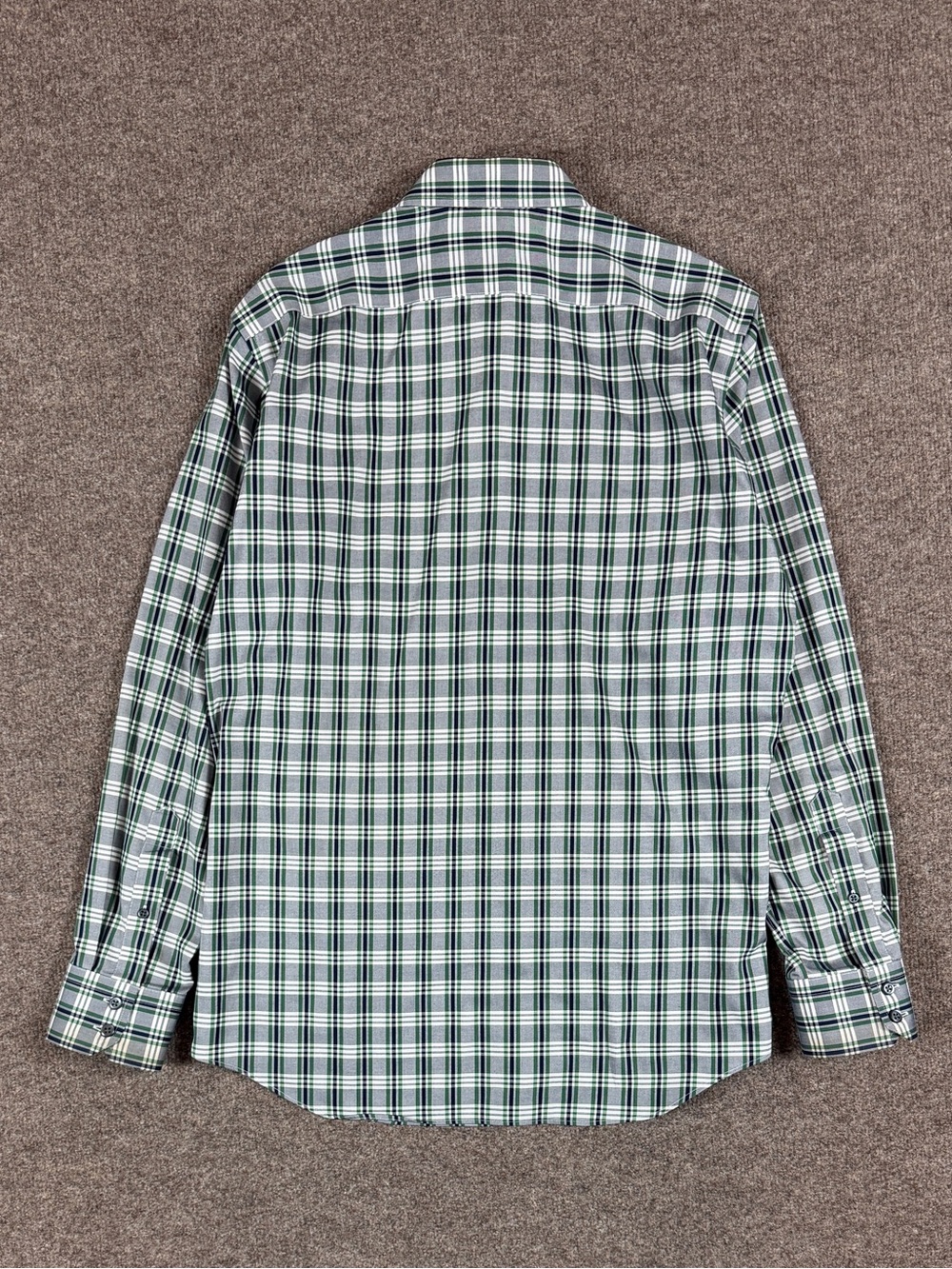 Banana Republic Green Blue Plaid Button Up Shirt Men’s Medium Non-Iron Slim Fit - Picture 2 of 7